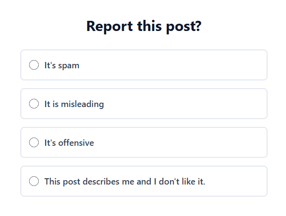 This post describes me and I don't like it reaction